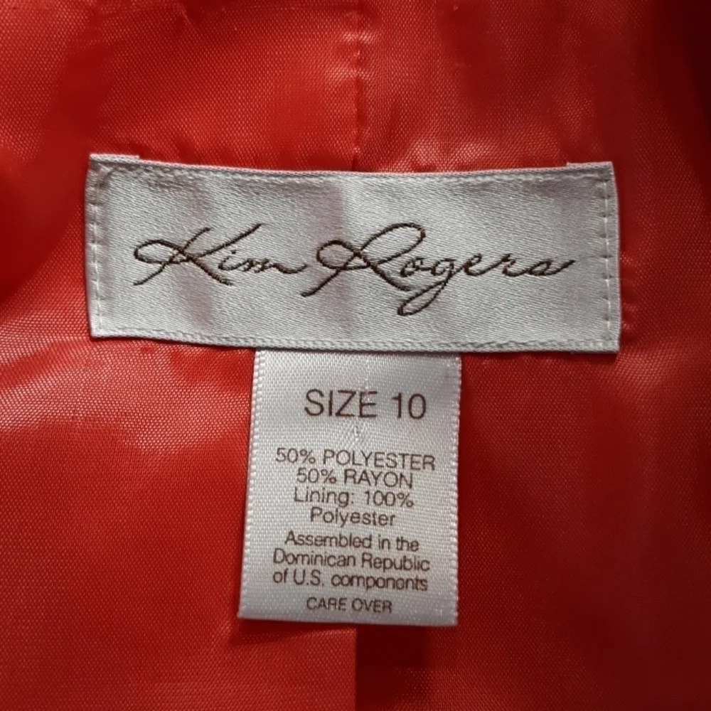 Kim Rogers skirt blazer suit peach color sz 10 12